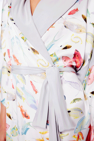 Long Silk Kimono Womens Dressing Gown Loungewear