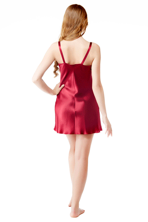 Garnet Short Silk Slip Dress
