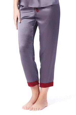 Charcoal Silk Trousers