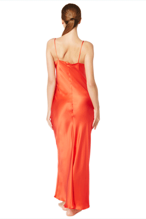 Corallina Long Silk Slip Dress