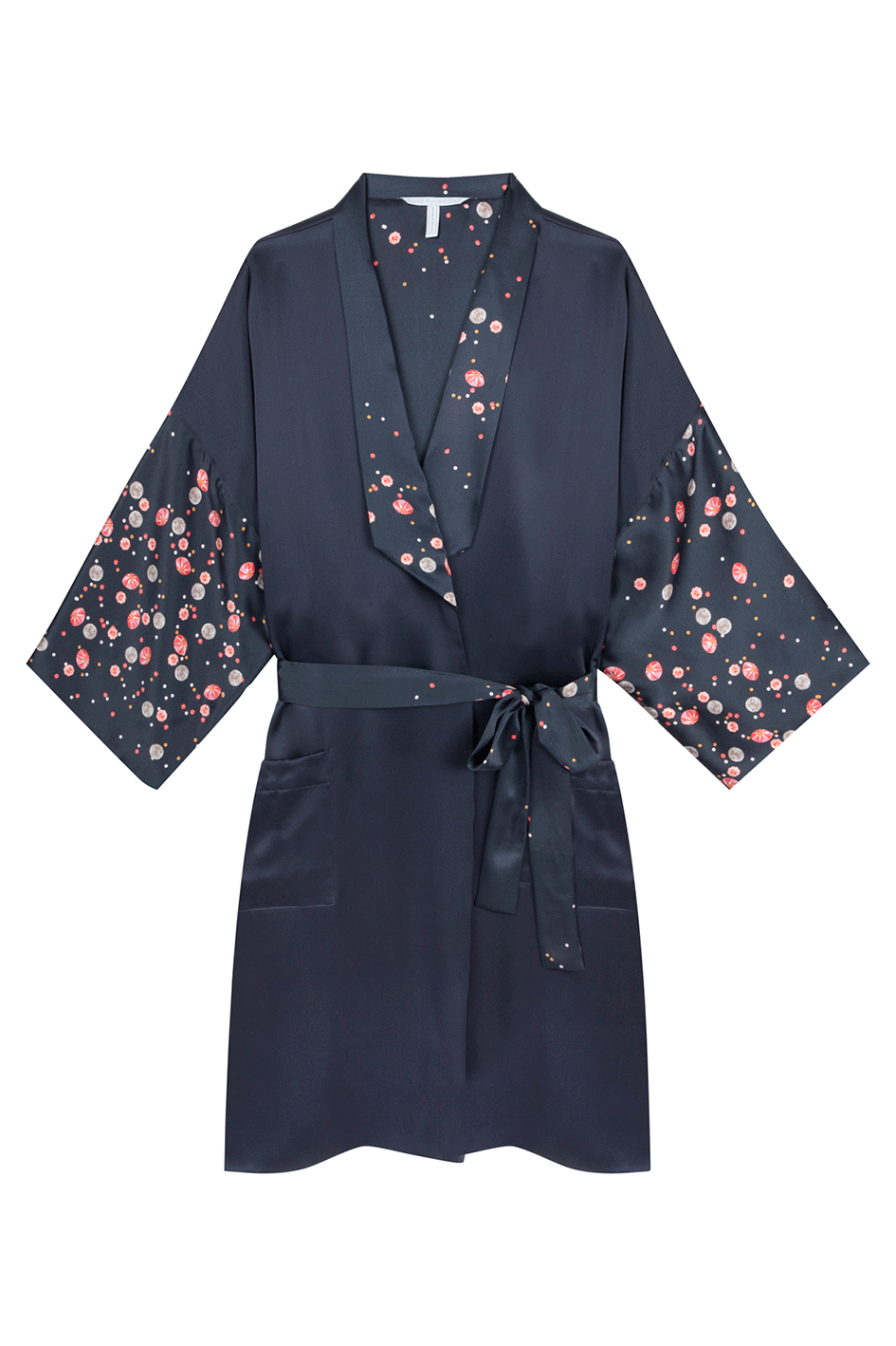 Short black 2025 silk robe